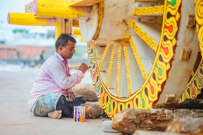 পুৰীত ভগৱান জগন্নাথৰ ভৱিষ্যৎ ৰাথ যাত্ৰাৰ বাবে মঞ্চ।